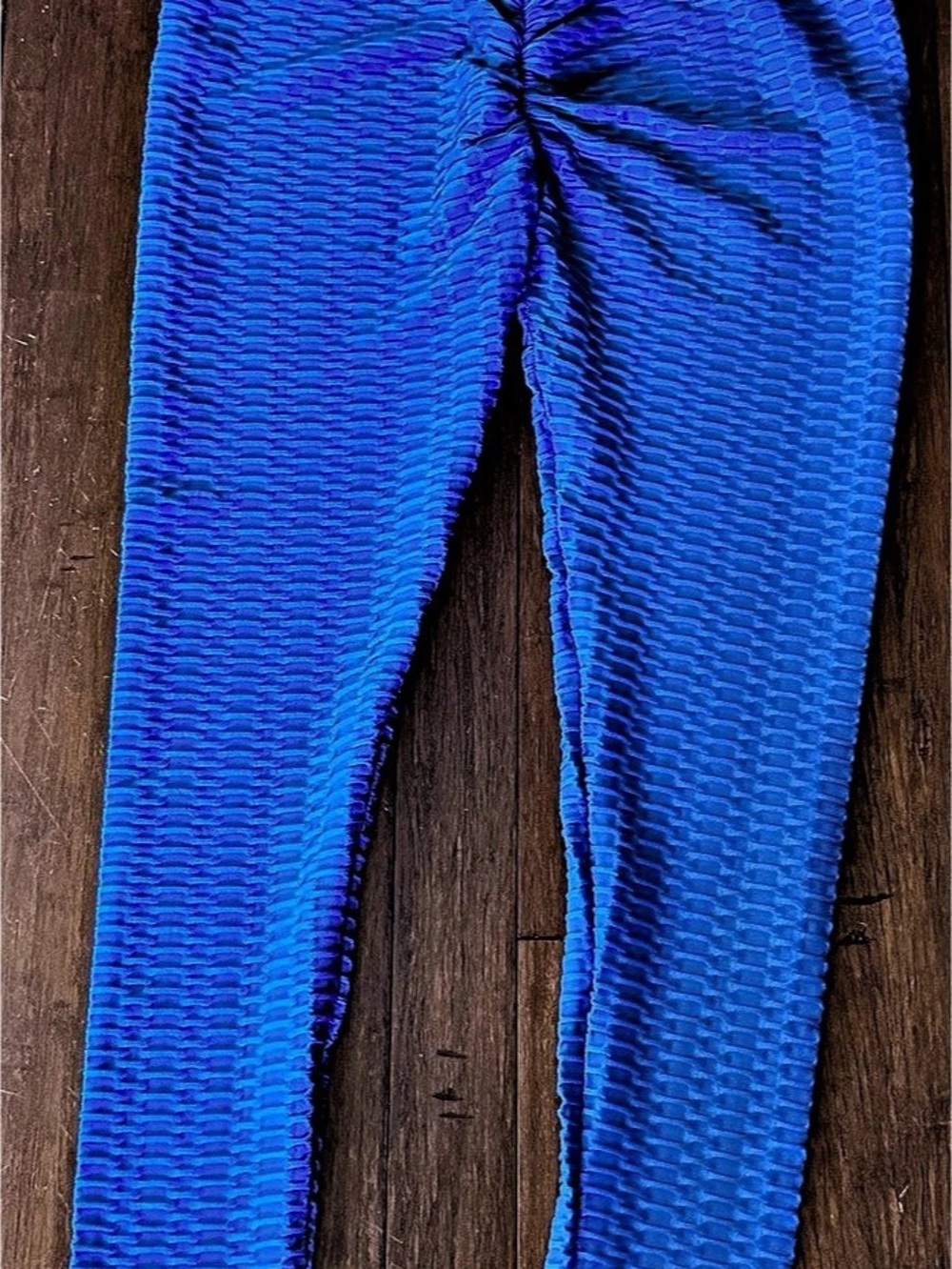 Booty Enhancing Textured Blue Leggings